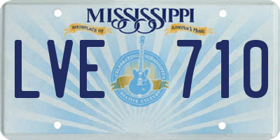 MS license plate LVE710