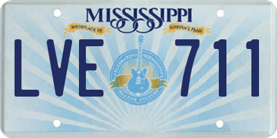 MS license plate LVE711