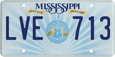 MS license plate LVE713
