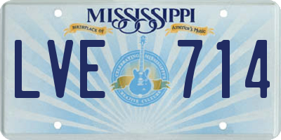 MS license plate LVE714