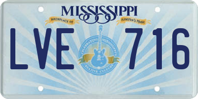MS license plate LVE716