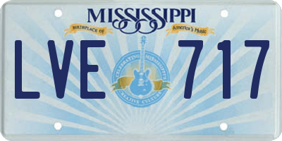 MS license plate LVE717