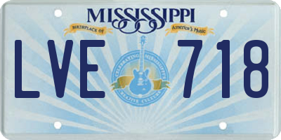 MS license plate LVE718