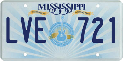MS license plate LVE721