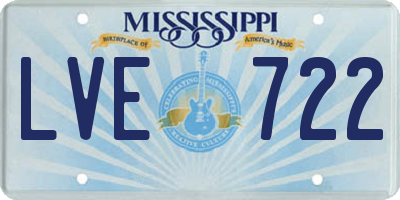 MS license plate LVE722