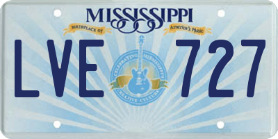 MS license plate LVE727