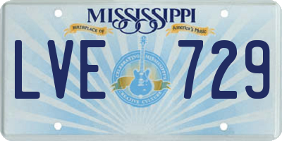 MS license plate LVE729