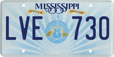 MS license plate LVE730