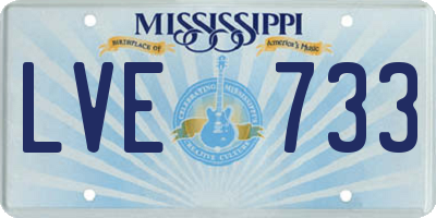 MS license plate LVE733