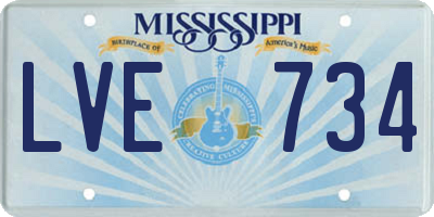 MS license plate LVE734