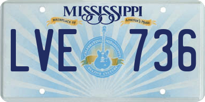 MS license plate LVE736