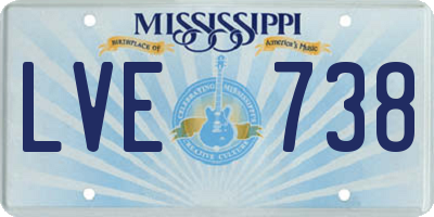 MS license plate LVE738