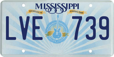 MS license plate LVE739