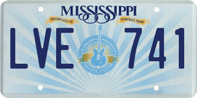 MS license plate LVE741