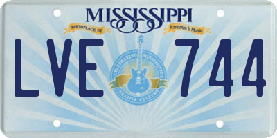MS license plate LVE744