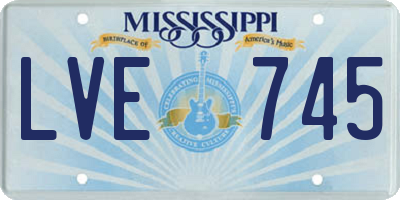 MS license plate LVE745