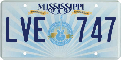 MS license plate LVE747