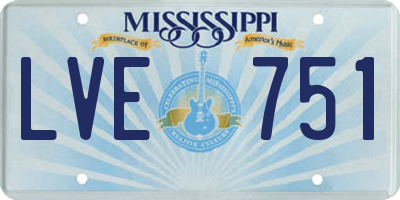 MS license plate LVE751