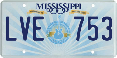 MS license plate LVE753