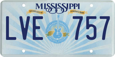 MS license plate LVE757