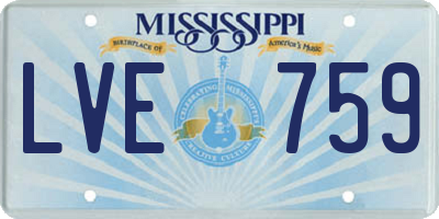 MS license plate LVE759