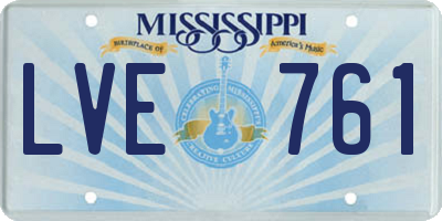 MS license plate LVE761