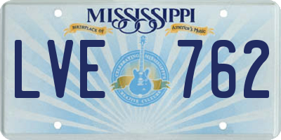 MS license plate LVE762