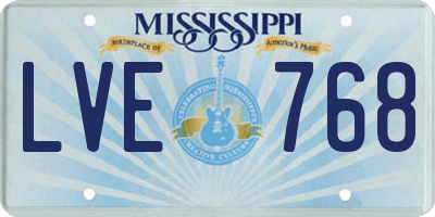 MS license plate LVE768