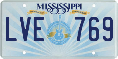 MS license plate LVE769