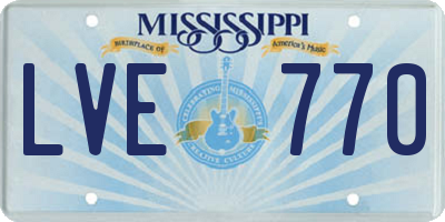 MS license plate LVE770