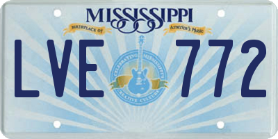 MS license plate LVE772