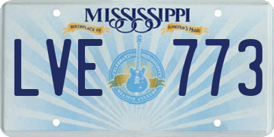 MS license plate LVE773