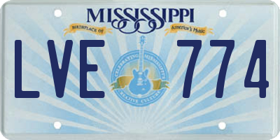 MS license plate LVE774