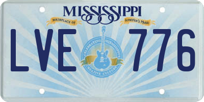 MS license plate LVE776
