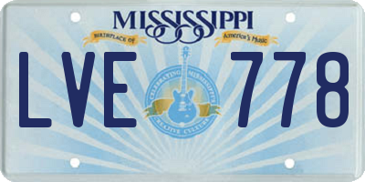 MS license plate LVE778