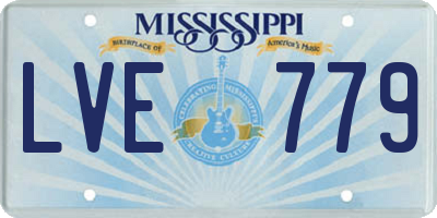MS license plate LVE779