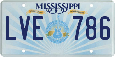 MS license plate LVE786