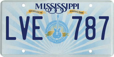 MS license plate LVE787