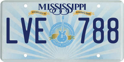 MS license plate LVE788