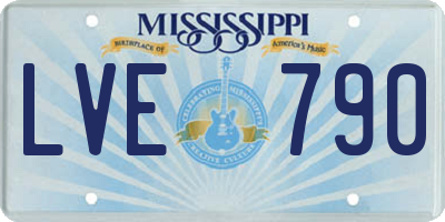 MS license plate LVE790
