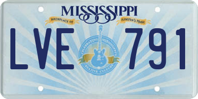 MS license plate LVE791