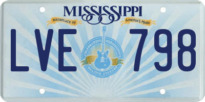 MS license plate LVE798