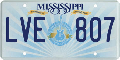 MS license plate LVE807