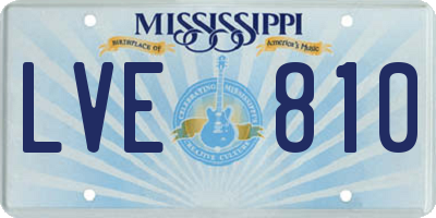 MS license plate LVE810