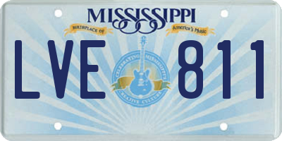 MS license plate LVE811