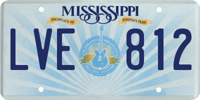 MS license plate LVE812