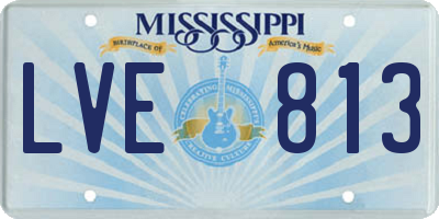 MS license plate LVE813