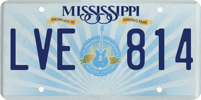 MS license plate LVE814