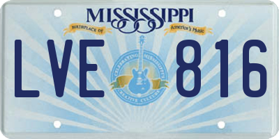 MS license plate LVE816