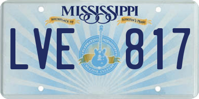 MS license plate LVE817